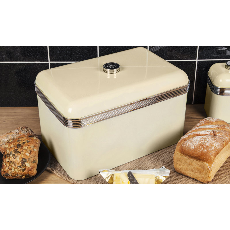 Swan Retro Bread Bin, Metal, 18 Litre,, Cream