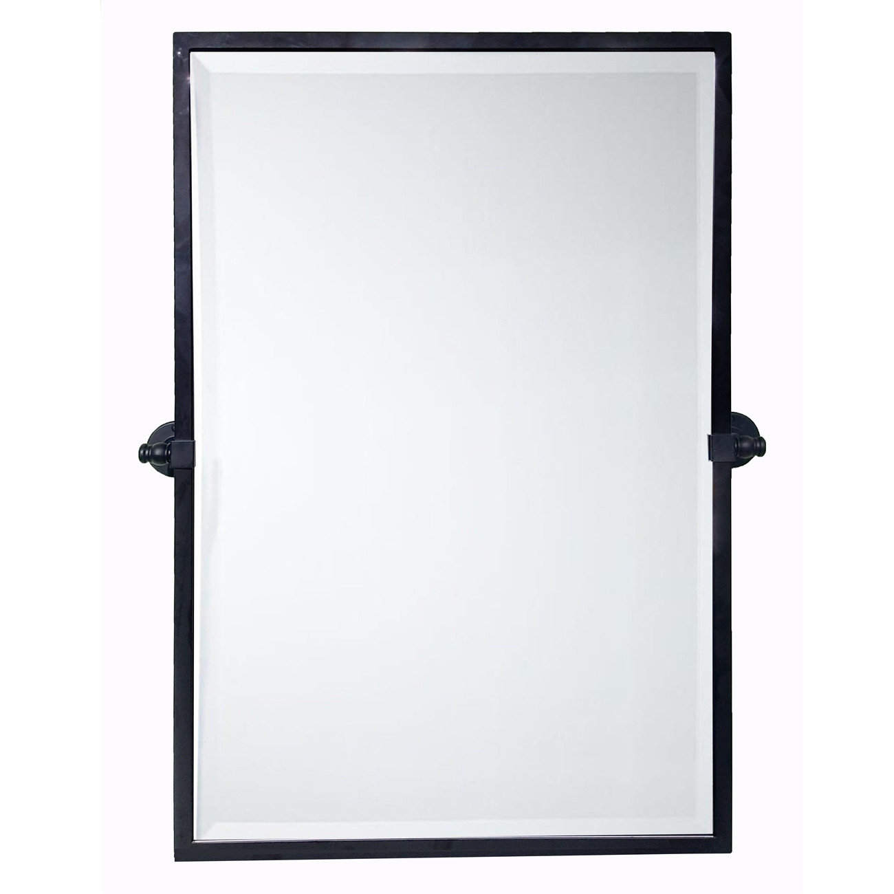 Metal Rectangle Mirror, Matte Black, 36" x 24"
