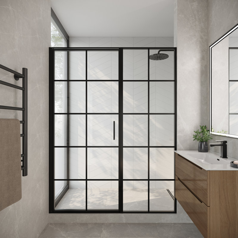  Porte de douche Axio Gridient, 59,25 - 60 po x 72 po