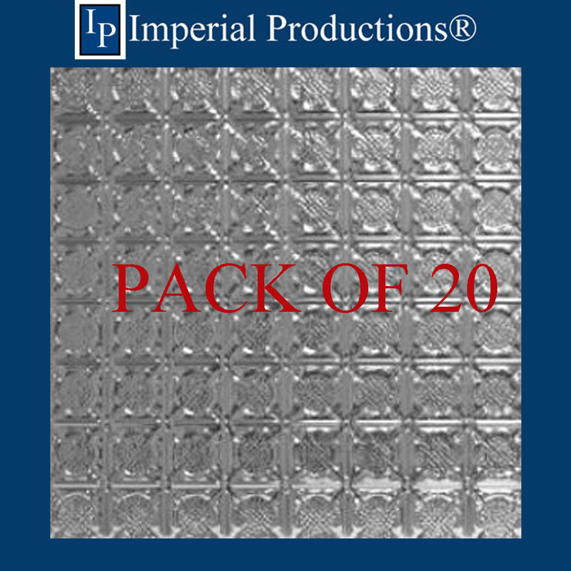 Carreau de plafond en métal argenté 2 pi x 2 pi