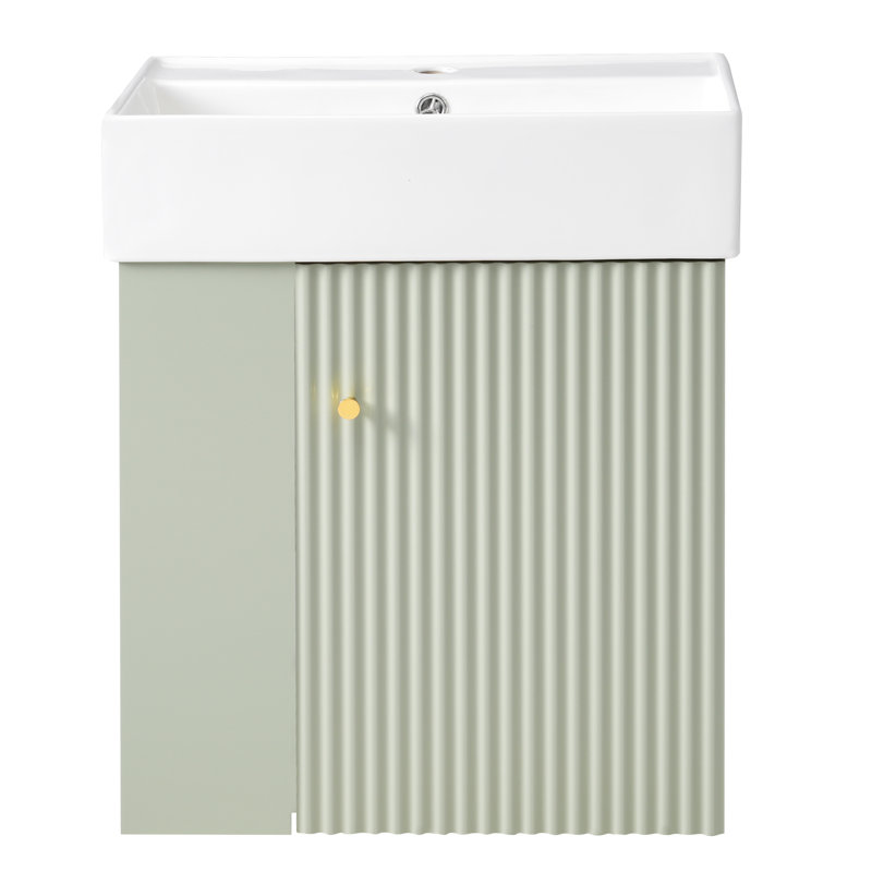 Meuble-lavabo 21,6 po avec comptoir en céramique, Vert