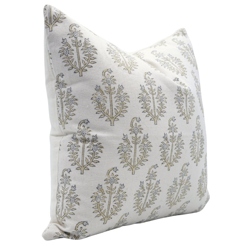 Housse de coussin réversible en coton Floral, Carré, H 20 po x l 20 po