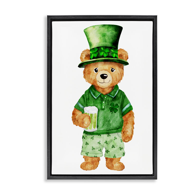 Cadre flottant Saint-Patrick, conception par Amy Hall, Cadre flottant noir de jais, H 25 po x l 17 po