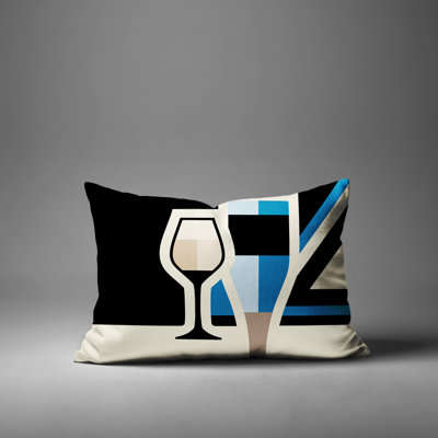 Hyatt Abstract Indoor/Outdoor Reversible Throw Pillow