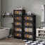 Organisateur de rangement pliable 4 couches - Armoire en plastique PP 64Gal avec roues, bacs de rangement pliables avec porte magnétique