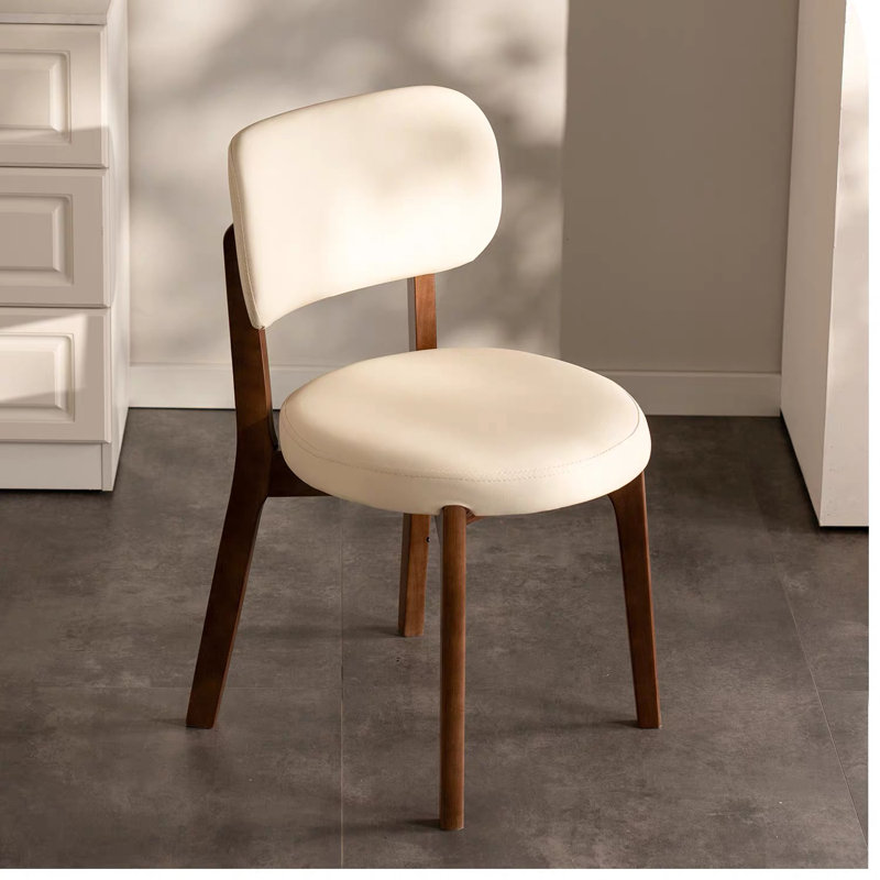 Set of 2 Upholstered Dining Chairs with Walnut Oak Frame, Fully Assembled Soft Sponge Seat, 250lb Capacity, Modern Upholstered Accent Chair for Dining Room & Kitchen