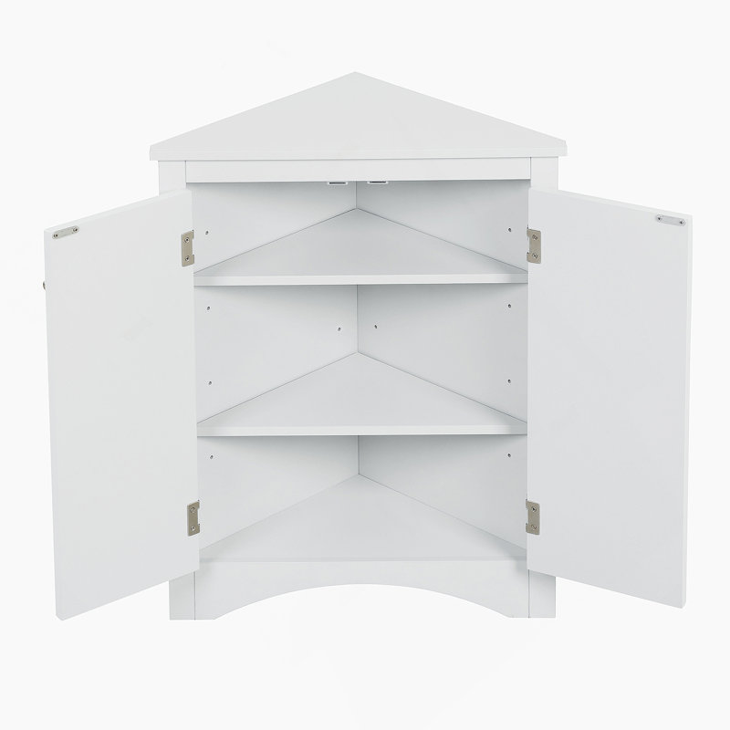 Triangle Storage Cabinet, Separate Bathroom Kitchen Cabinet, White