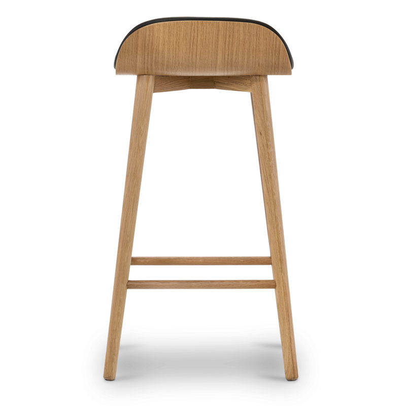Beck 26'' Counter Stool - Solid Wood & Leather Seat