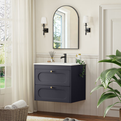 46mm Single Bathroom Vanity with Drop In Ceramic Basin