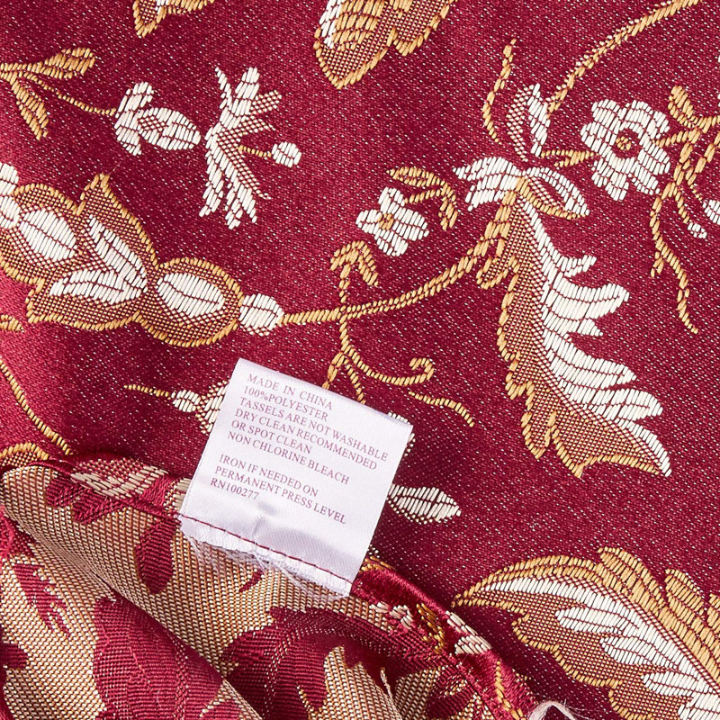 Rockport Floral Table Runner, 70" W x 13" L, Burgundy