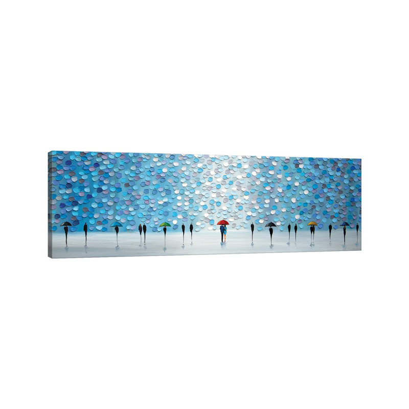 Under The Blue Rain - Estampe numérique sur toile tendue avec châssis, H 20 po x l 60 po