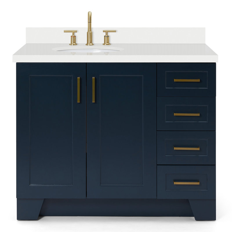 43 IN.  Single Bathroom Vanity, Oval, Left , Midnight Blue