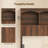 Bookcase Headboard with Charging Station and 4 Arched Storage Shelves, Queen Size Fluted Panel Headboard With Bed Frame Adapters-1596494748