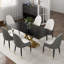 Ensemble de table de salle à manger moderne 7 pièces Zagan-959767344-959767345-975128226