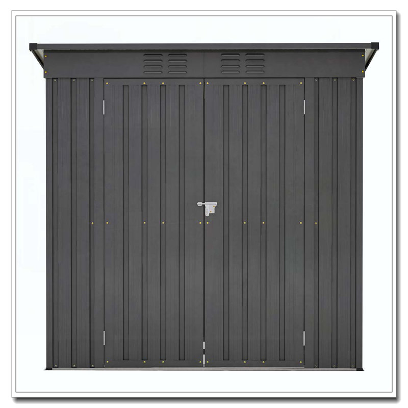 6 x 4 ft Outdoor Storage Shed, All Weather Tool Shed for Garden, Backyard, Lawn, Black, Black, 47" H x 71.9" W x 68" D