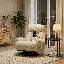 Fauteuil pivotant moderne en sherpa avec fauteuil inclinable et confortable pour le salon-1683527680