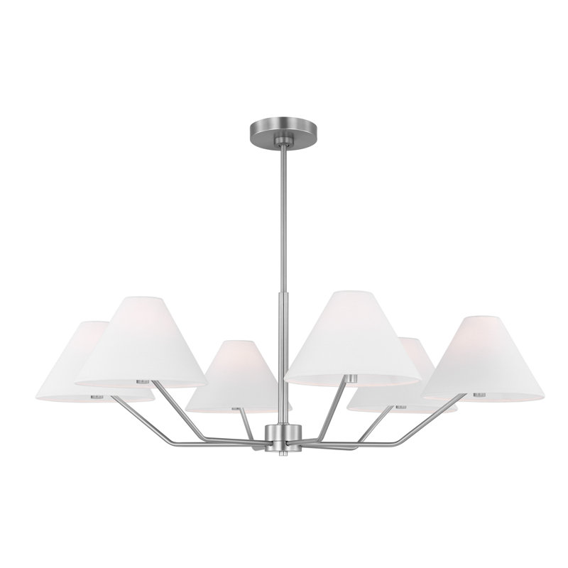 Grand lustre 6 lumières Reggie, Acier brossé