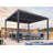 Gray Outdoor Louvered Aluminum Pergola-90611411