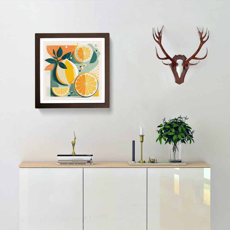 Single Picture Frame Print on Wood, Walnut Framed