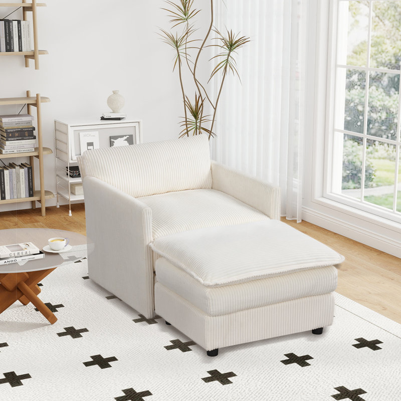 Fauteuil d'appoint surdimensionné avec coussins moelleux et assise profonde pour le salon