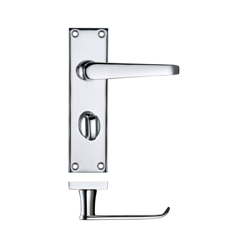 Thon Bathroom Door Handle, Polished Chrome