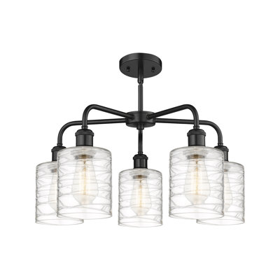 Dublin 5 - Light Steel Dimmable Cylinder Chandelier