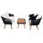 Larry Acacia Solid Wood Patio Conversation Set with Cushions -1127568588-1127568591
