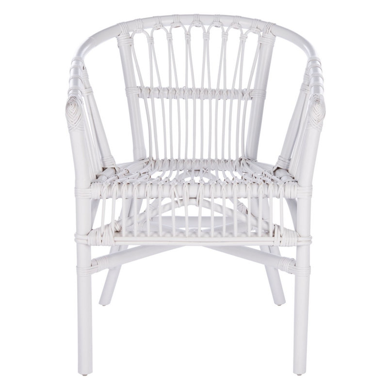 Fauteuil d'appoint en rotin Shivangi, Blanc