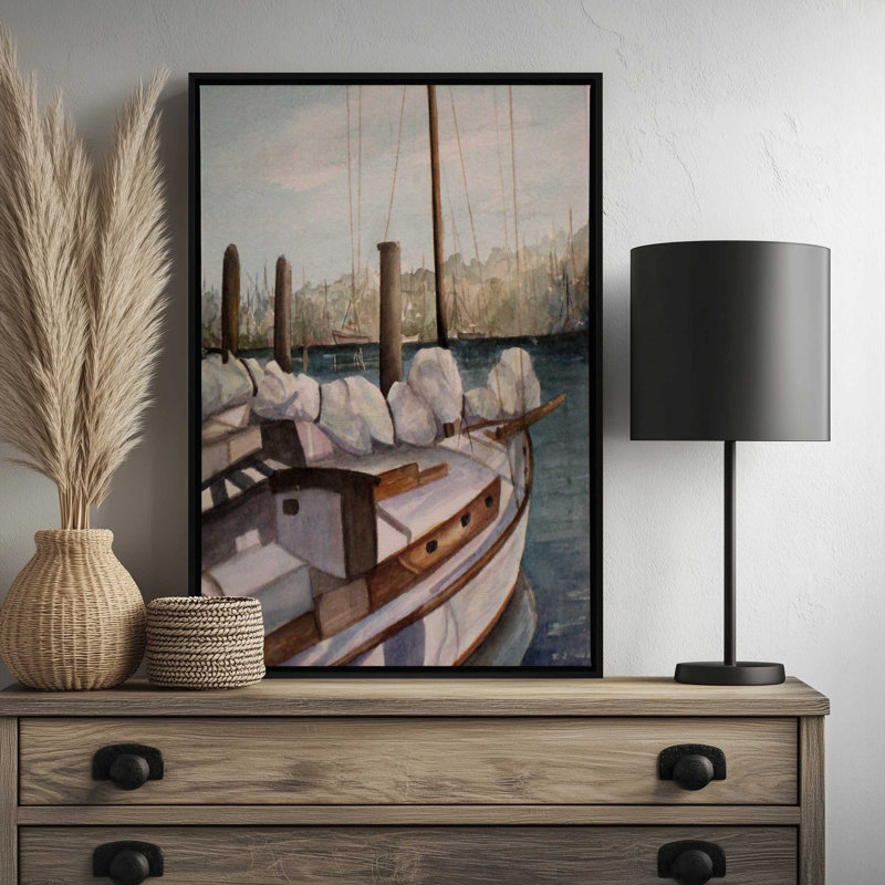 «Timmys Ship» par Rosie Brown, reproduction d'art sur toile, H 16 po x l 12 po, Impression encadrée sans passe-partout, Noir