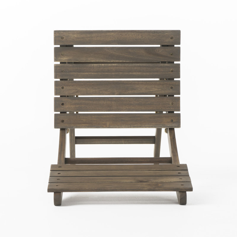 Table d'extérieur 43,5 po - Bois, eau, plateau à lattes, gris, option de rangement pliable