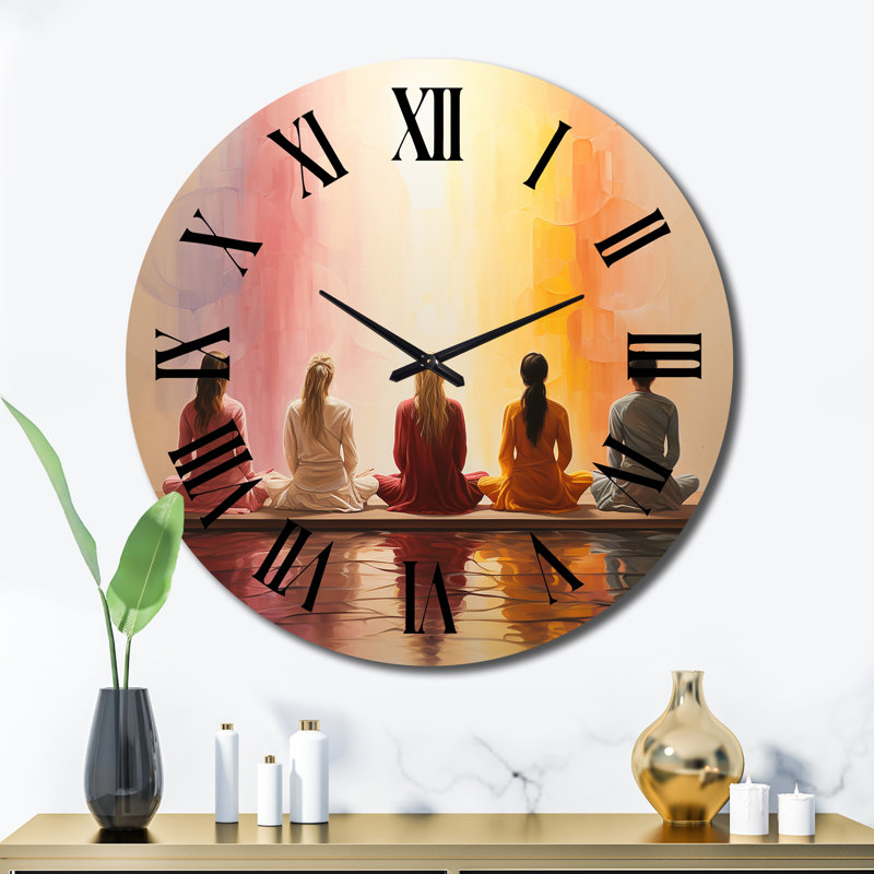 Yoga Asanas méditatif - Horloge murale, Très grand