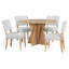 Ensemble de table de salle à manger 5 pièces avec base conçue et chaises rembourrées pour petits espaces-126628139