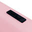 Lit simple tapissier rose avec garde-corps et station de charge - look épuré, capacité de charge élevée pour la plateforme des utilisateurs
