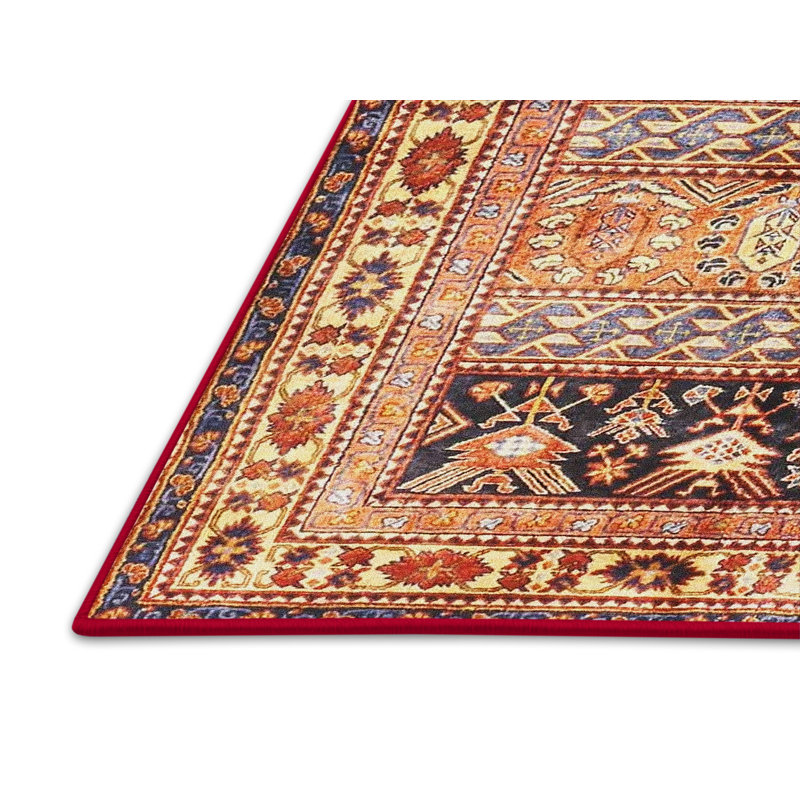 Tapis orange / bleu Southwestern, Rectangle 7 pi x 9 pi