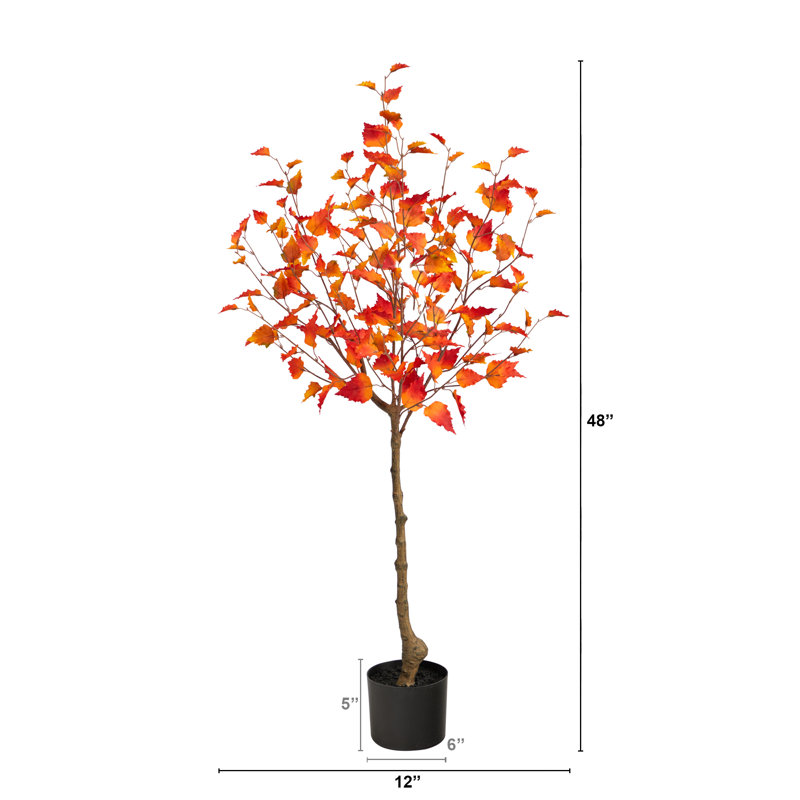 Bouleau artificiel 48 po en pot