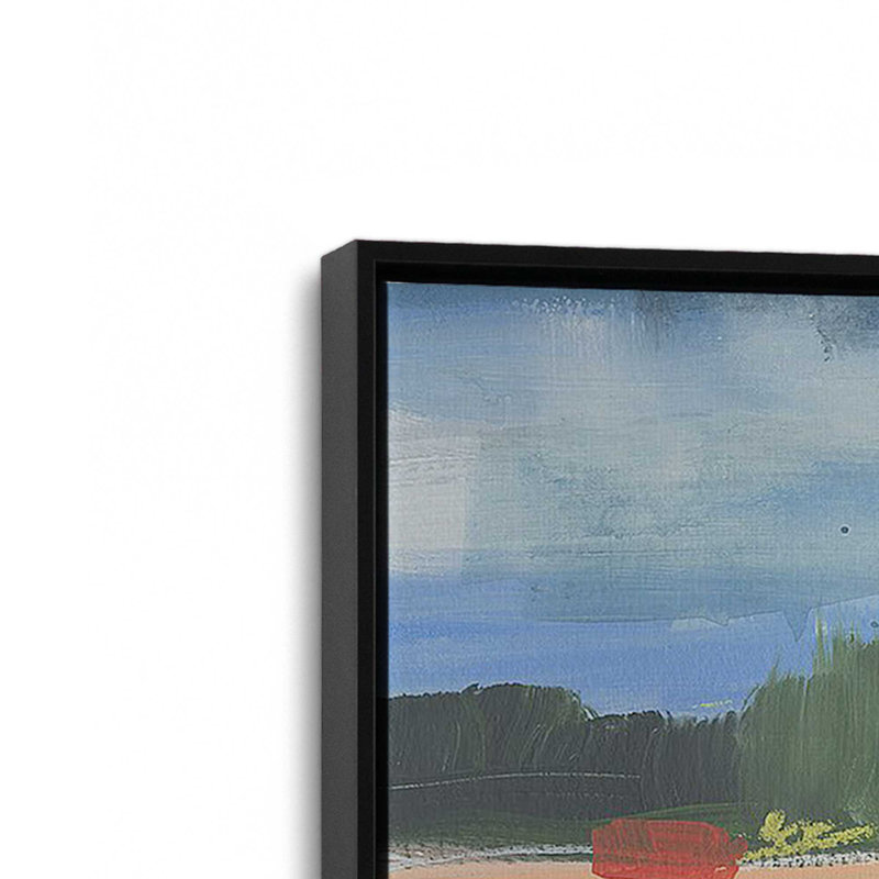 «Evening Radiance On Canvas» par Jan Weiss, reproduction, H 14 po x l 20 po x P 1,75 po, Cadre flottant noir satiné