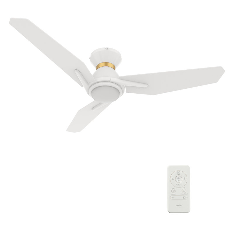 Smart Ceiling Fan With Remote, Light Kit Included, Works With Google Assistant And Amazon Alexa,Siri Shortcut., White, 52"