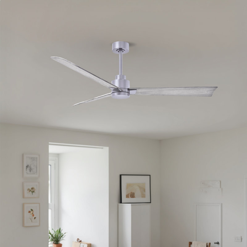 Ventilateur de plafond Alessandra, Ton de bois de grange, Nickel brossé
