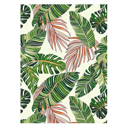 «Botanical Monstera Leaves», motif tropical non encadré