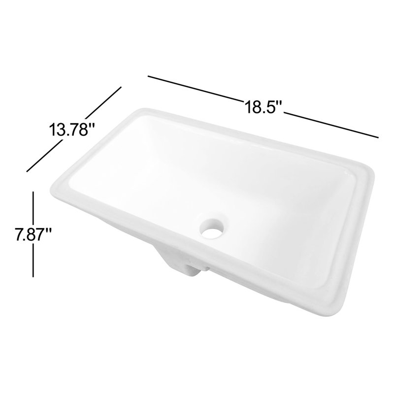 Fine Fixtures Undermount Vessel Bathroom Sink - White