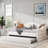 Upholstered Daybed With Fabric And Cloud-shaped Backrest-139064841