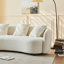Canapé incurvé moderne en velours demi-lune de style Mid-Century recouvert de 4 coussins décoratifs pour salon