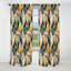 Motif de mosaïque géométrique orange et vert - Rideau occultant géométrique abstrait - 1 panneaux-107546362