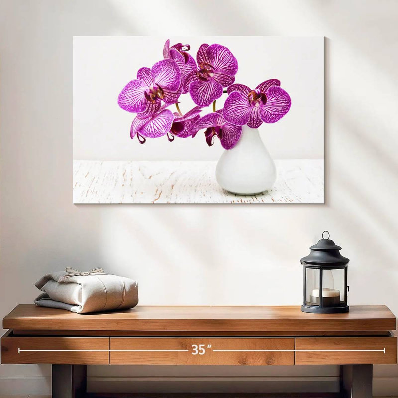 Orchidées dans un vase, H 16 po x l 24 po