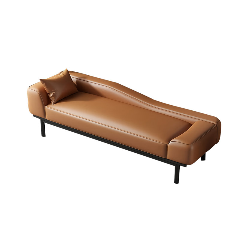 Leather Match Upholstered Bench, Orange, 21.65" H x 70.86" W x 21.65" D