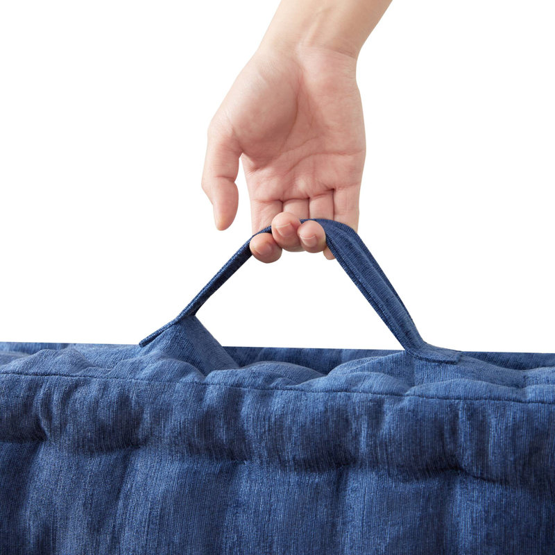 Coussin de sol en chenille, L 24 po x P 24 po, Marine