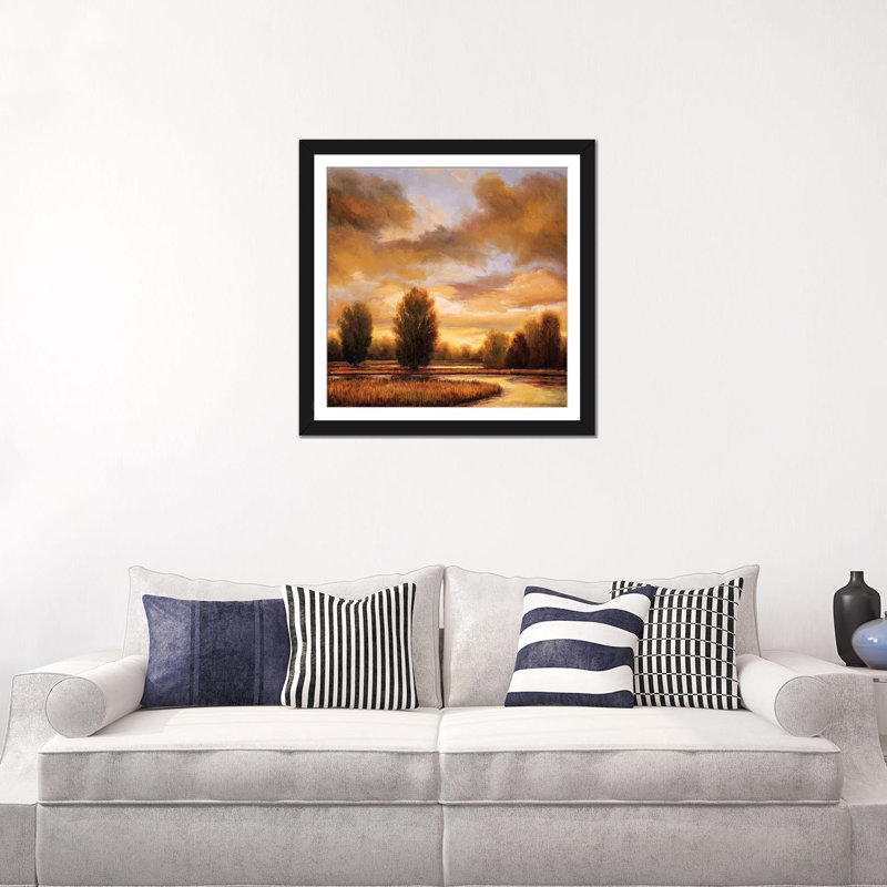 « away from it all i », reproduction d’art sur toile, H 18 po x l 18 po x P 1,5 po, Toile avec cadre noir, Pas de tapis