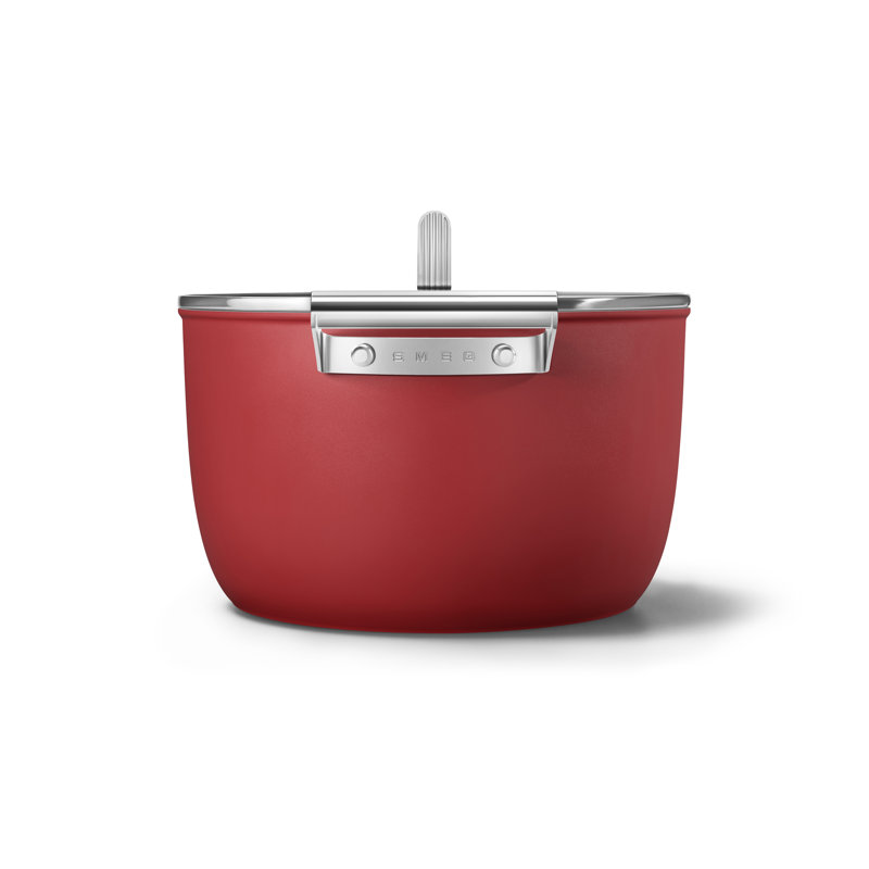 SMEG Casserole Dish w/ Lid, Red, 8.1365 qt.