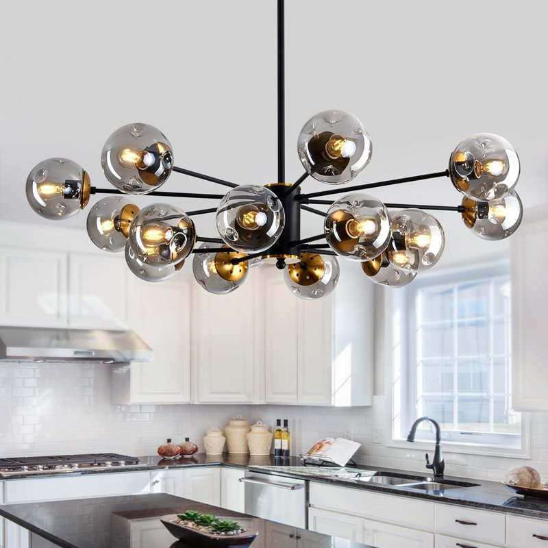 Lustre linéaire spoutnik moderne à 16 lumières Garven