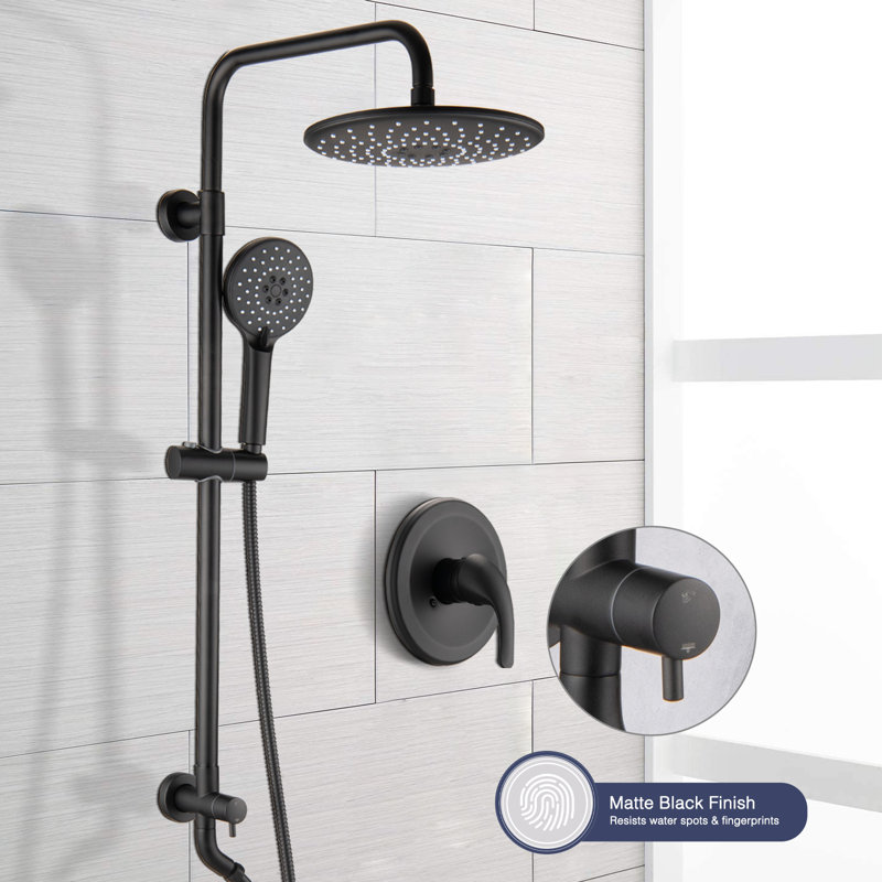 Modern Shower System, Rain Shower Head with Handheld Spray, Shower Faucet Set